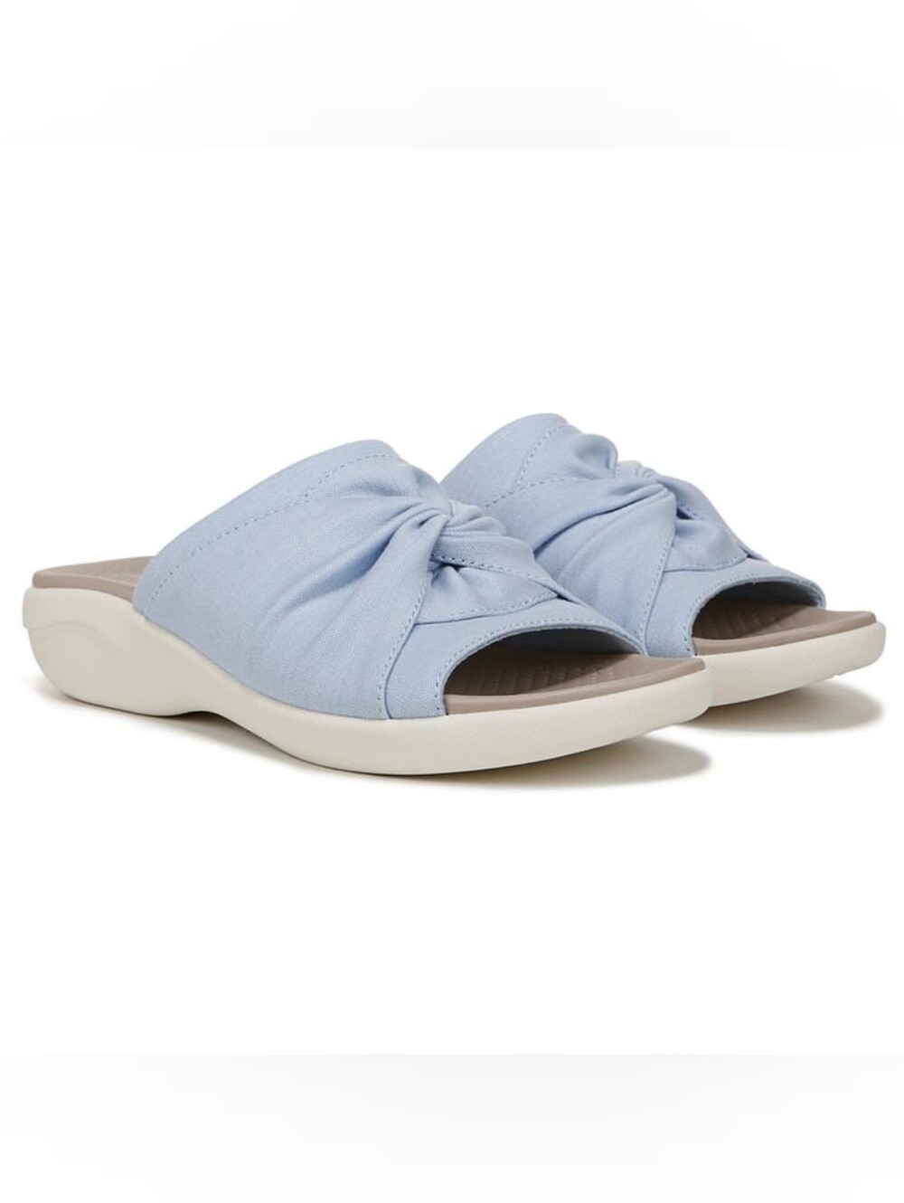 Bzees Cherish Slide SandalSkyway Blue Stretch Fabric Sz 10 New $85